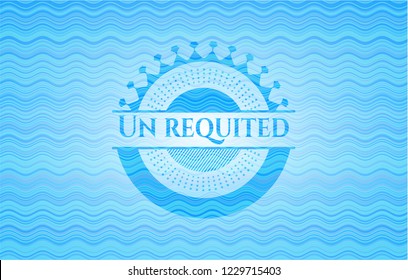 Un requited sky blue water wave style badge.