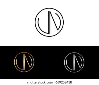 UN round circle shape initial letter logo
