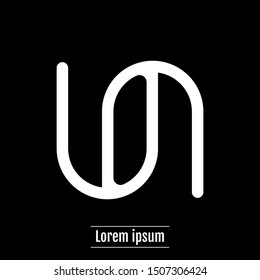 un s initial logo template isolated on black background. icon, monogram, company group, white and black colors. vector illustration