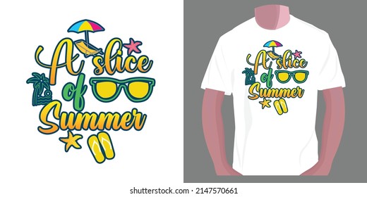 un sand and a drink in my hand. Summer typography t-shirt design