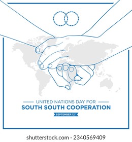 UN south-south cooperation day greetings vector.