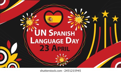 UN Spanish Language Day vector banner design. Happy UN Spanish Language Day modern minimal graphic poster illustration.