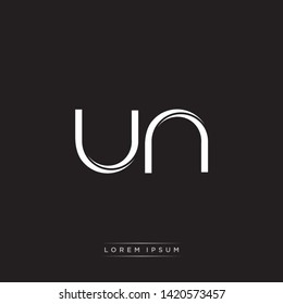 un u n Logo Initial Letter Split Lowercase Modern Monogram Template