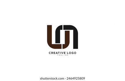 UN UM Abstract initial monogram letter alphabet logo design