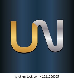 UN UV NU VU Double letter Initial Logo