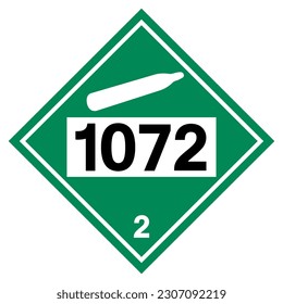 UN1072 Class 2 Oxygen Symbol Sign , Vector Illustration, Isolate On White Background Label .EPS10