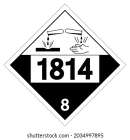 UN1814 Class 8 Potassium Hydroxide Symbol Sign, Vector Illustration, Isolate On White Background Label. EPS10