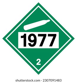 Signo de símbolo líquido de nitrógeno de clase 2 de ONU1977, Ilustración vectorial, aislamiento en la etiqueta de fondo blanco .EPS10