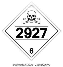 UN2927 Class 6 Toxic Liquids Symbol Sign, Vector Illustration, Isolate On White Background, Label .EPS10
