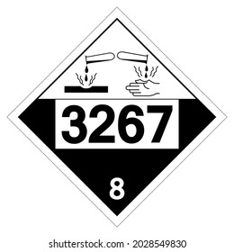 UN3267 Corrosive Liquid Symbol Sign, Vector Illustration, Isolate On White Background Label. EPS10