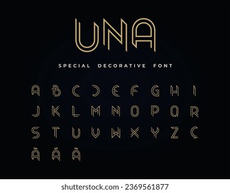 Una Font Special Decorative Font Una, Elegant Font Uppercase Minimal Fashion Designs. Typography modern concept. vector illustration