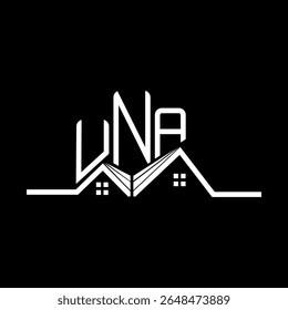UNA Real State logo design, UNA logotipo simples e moderno. UNA design de alfabeto luxuoso  