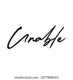 unable text on white background.
