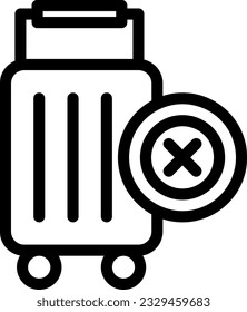 Unable to travel icon with minimalist outline style. As part of Job Application Icon Set.