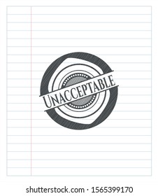 Unacceptable draw with pencil effect. Vector Illustration. Detailed.