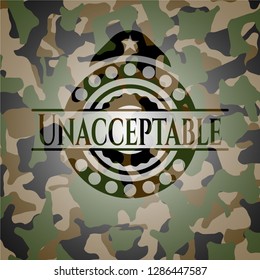 Unacceptable on camo pattern