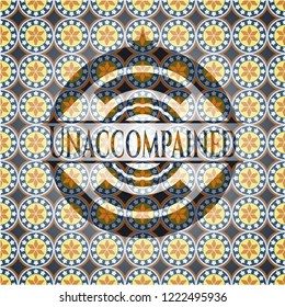 Unaccompained arabic badge background. Arabesque decoration.