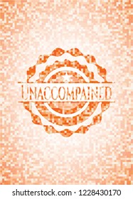 Unaccompained orange mosaic emblem with background