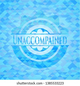 Unaccompained sky blue emblem with mosaic background