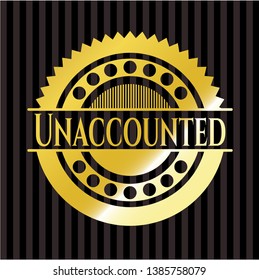 Unaccounted gold emblem or badge. Vector Illustration. Detailed.