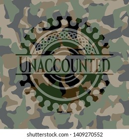 Unaccounted on camo texture. Vector Illustration. Detailed.