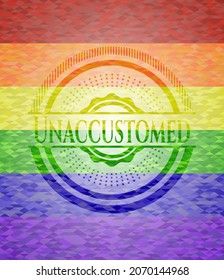 Unaccustomed lgbt colors emblem. Vector Illustration. Mosaic. 