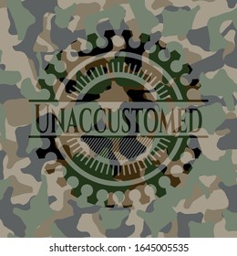 Unaccustomed on camouflage texture. Vector Illustration. Detailed.