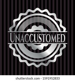 Unaccustomed silvery badge. Vector Illustration. Mosaic.