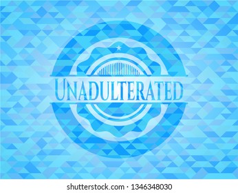 Unadulterated light blue emblem with triangle mosaic background