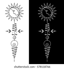 Unalome & lotus Sacred symbol