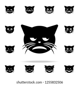 Unamused Cat Icon. Cat Smile Icons Universal Set For Web And Mobile