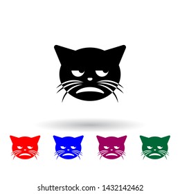 Unamused Cat Multi Color Icon. Elements Of Cat Smile Set. Simple Icon For Websites, Web Design, Mobile App, Info Graphics