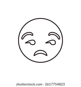 Unamused Face Emoji frown side-eye vector illustration