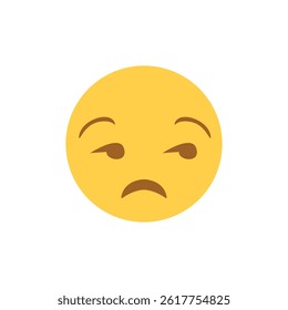 Unamused Face Emoji frown side-eye vector illustration