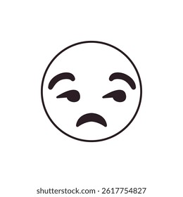 Unamused Face Emoji frown side-eye vector illustration