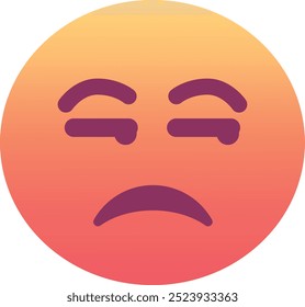 Ícone de emoji de rosto sem graça. Cores modernas, elemento popular para mídias sociais e designs digitais. Emoticon, elemento isolado.