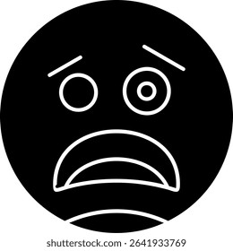 Unamused Face Glyph Vector Icon Design