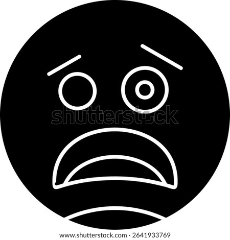 Unamused Face Glyph Vector Icon Design