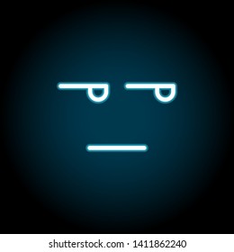 unamused, face neon icon. Simple thin line, outline vector of Emotion icons for UI and UX, website or mobile application