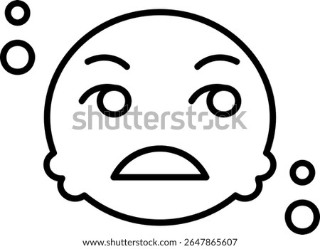 Unamused Filled Style Icon Design