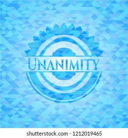 Unanimity light blue emblem with mosaic background
