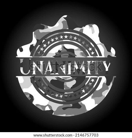 Unanimity on grey camouflaged pattern 