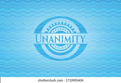 Unanimity water wave concept style badge. Vector Illustration. Detailed. 