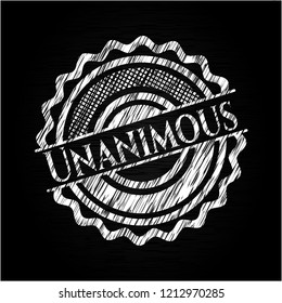 Unanimous written with chalkboard texture