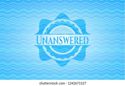 Unanswered water wave representation emblem background.