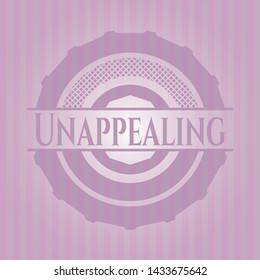 Unappealing pink emblem. Retro. Vector Illustration. Detailed.