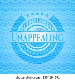 Unappealing water representation style badge.