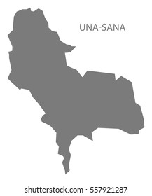 Una-Sana Bosnia and Herzegovina Map in grey