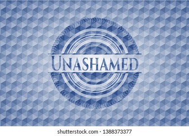Unashamed blue polygonal emblem. Vector Illustration. Detailed.