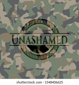 Unashamed on camo texture. Vector Illustration. Detailed.